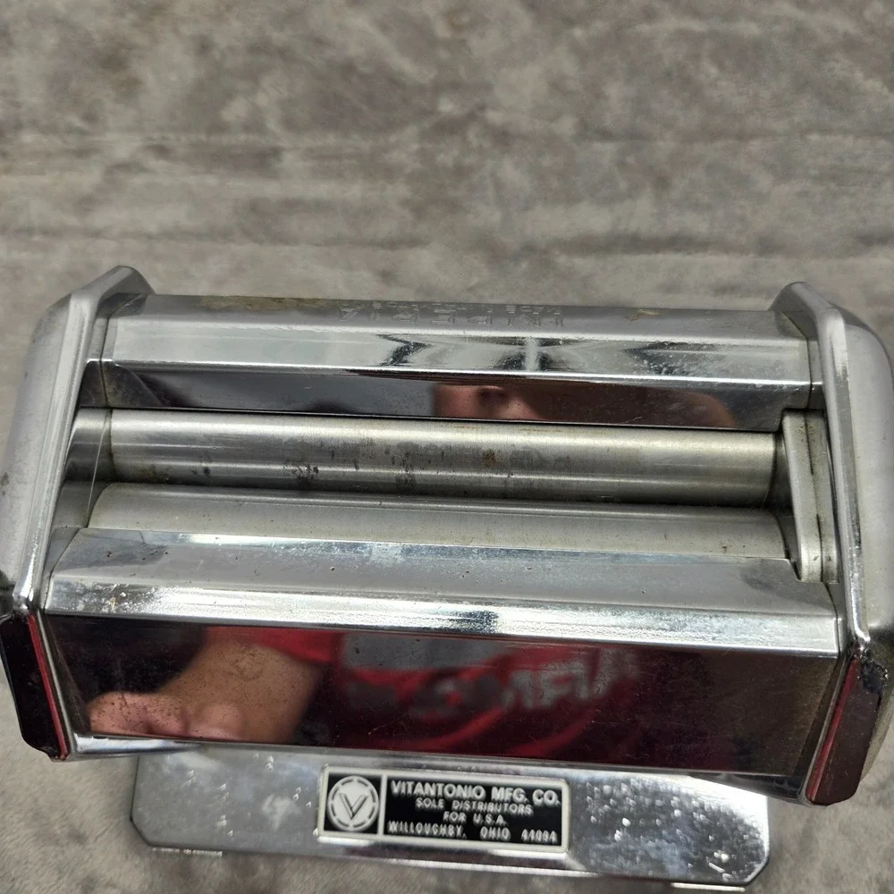 Vintage Imperia Tipo Lusso Pasta Machine Vitantonio Made in Italy Chrome Roller‎